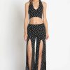 Women Sans Souci Pants | Polka Dot Split Front Pants Blk Wht