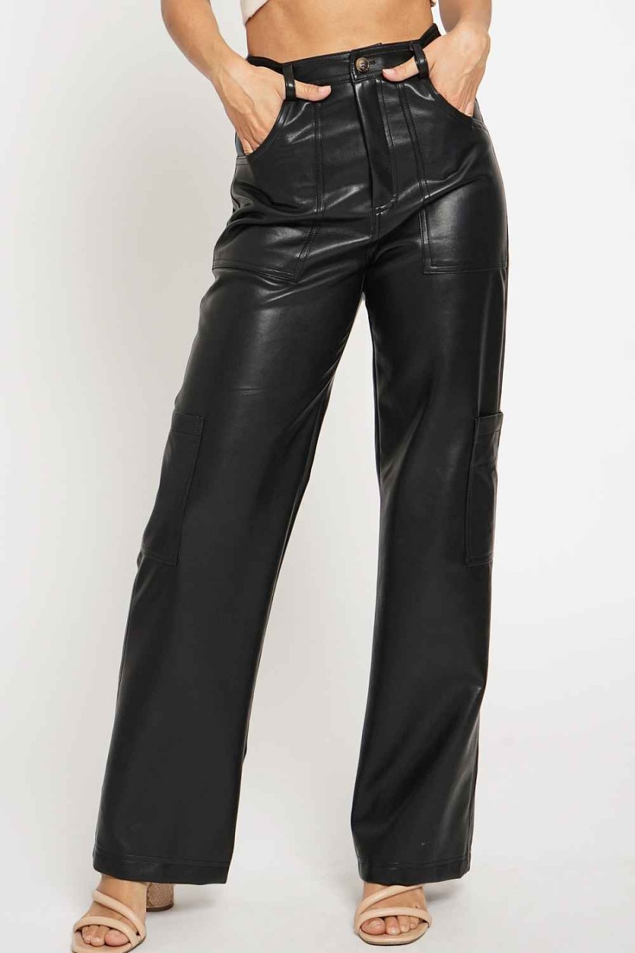 Women Sans Souci Pants | Pu Cargo Full Pants