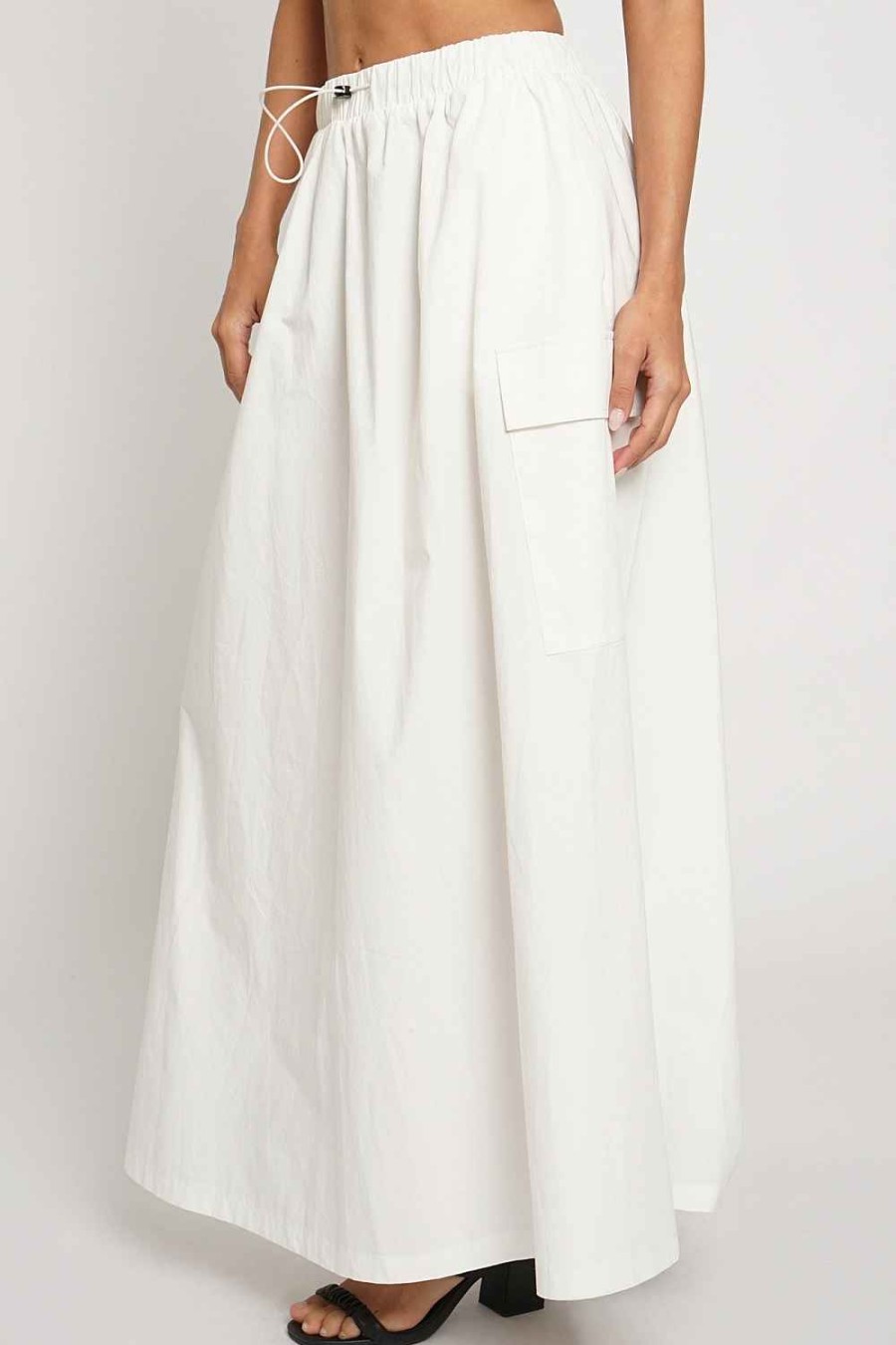 Women Sans Souci Skirts | Pull Cord Cargo Maxi Skirt