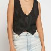 Women Sans Souci Vests | Deep V Striped Vest