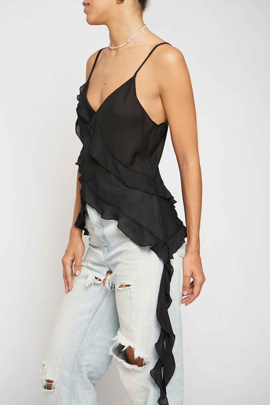 Women Sans Souci Sleeveless Tops | Bias Ruffle Cami