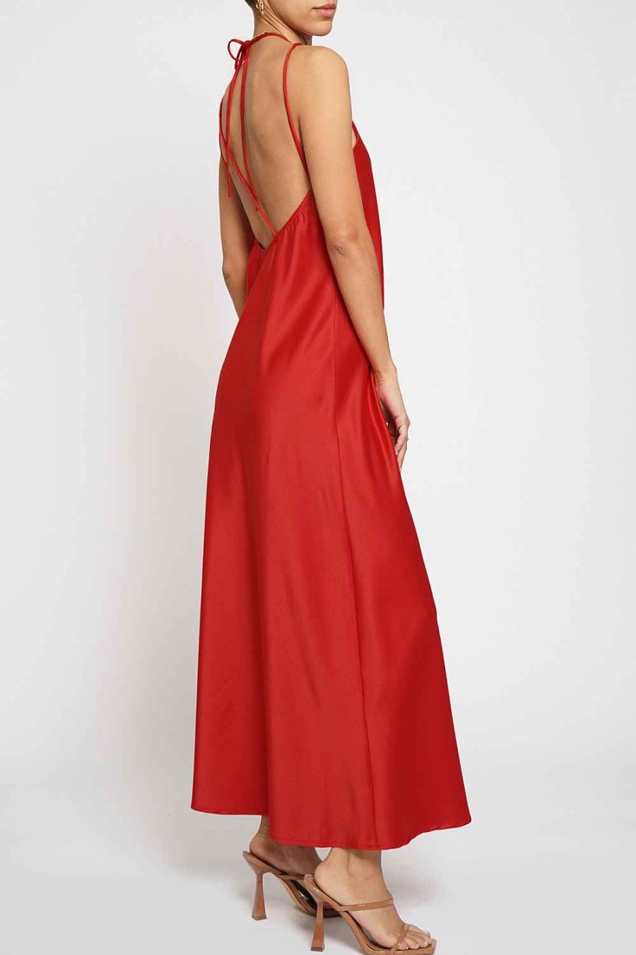 Women Sans Souci Maxi Dresses | Strappy Satin Maxi Dress