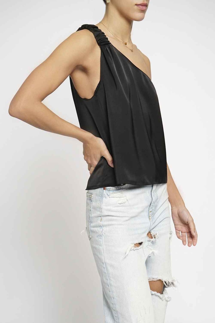 Women Sans Souci Off Shoulder Tops | One Shoulder Satin Top