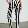 Women Sans Souci Pants | Striped Pants Black White