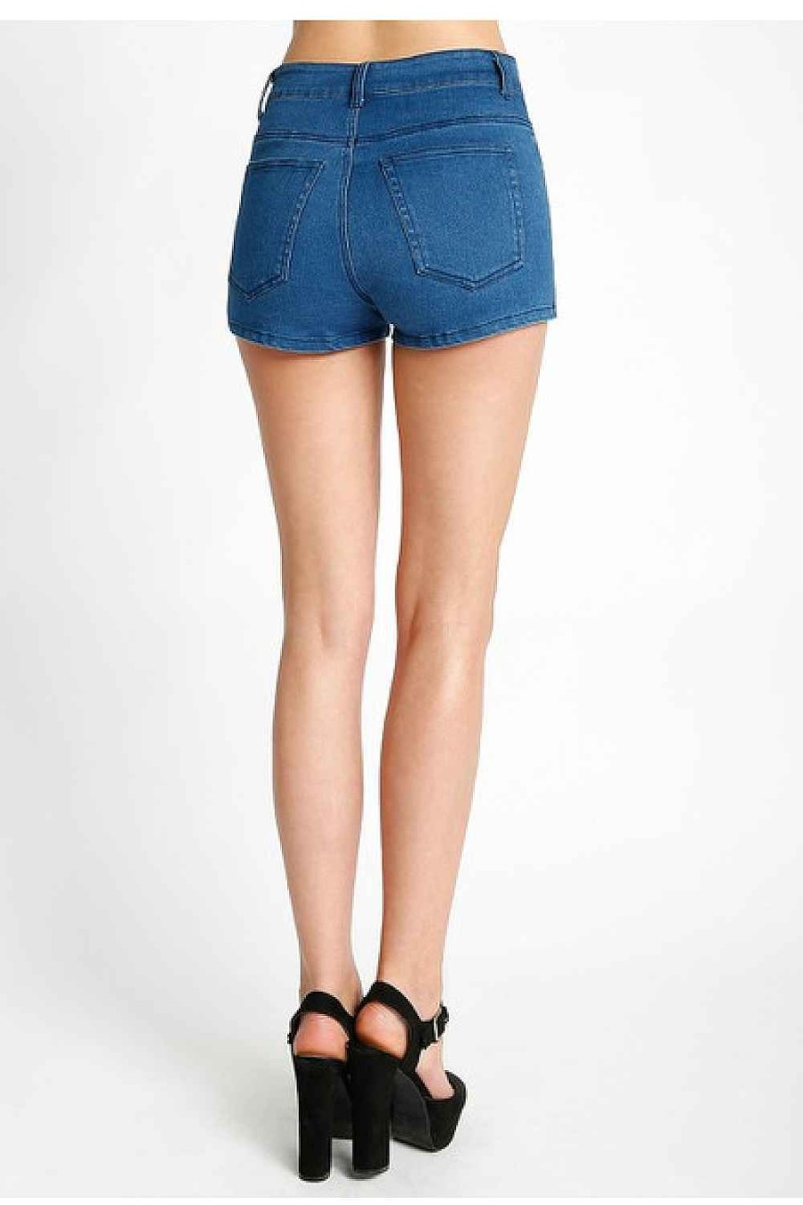 Women Sans Souci Shorts | Strech Denim Shorts Blue Denim