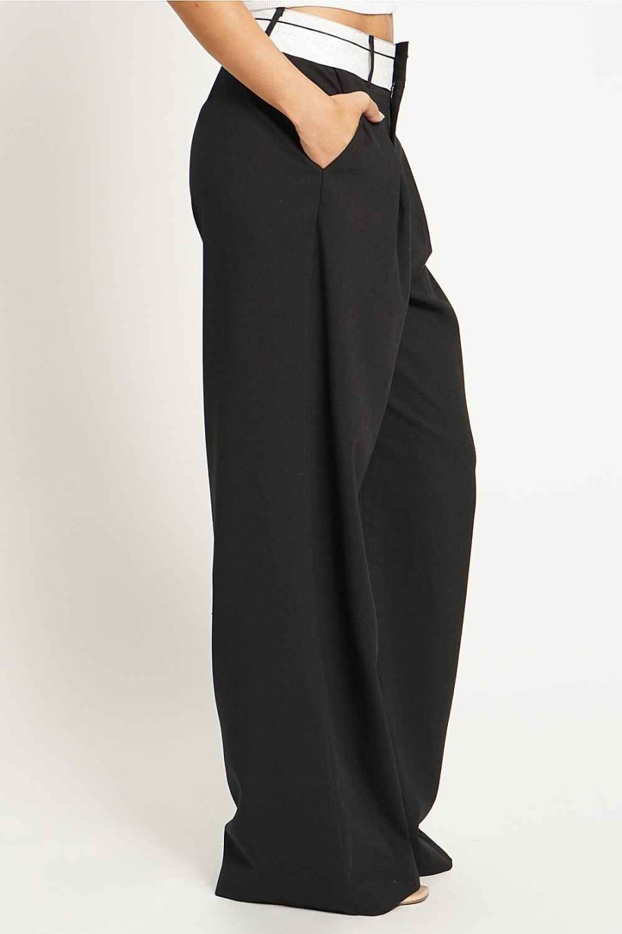 Women Sans Souci Pants | Folded Waistband Trousers