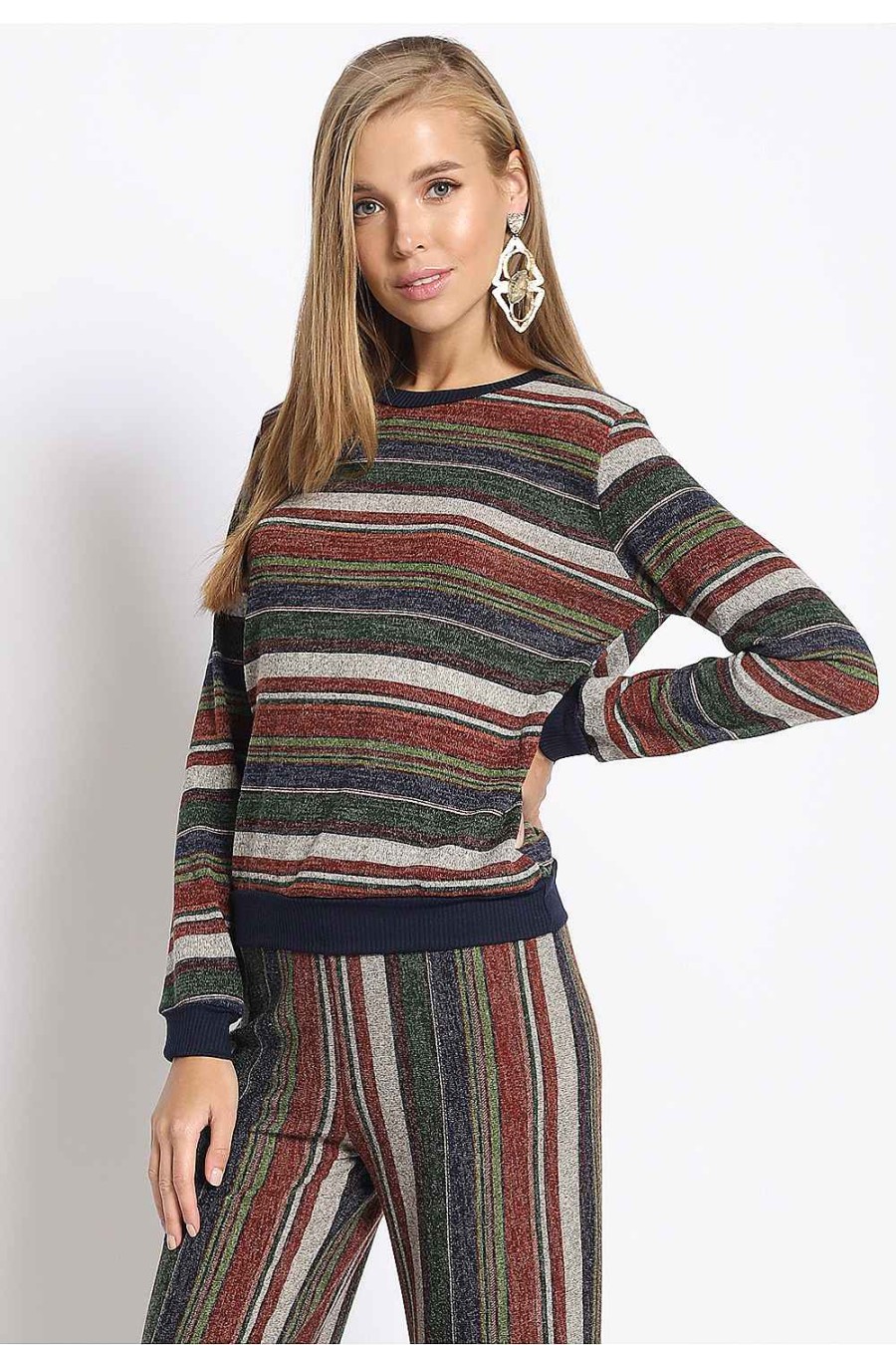 Women Sans Souci Long Sleeve Tops | Dark Stripe Long Sleeve Top Multi