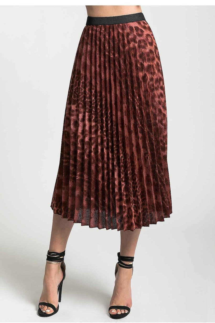 Women Sans Souci Skirts | Flower Leopard Pleated Skirt Blush