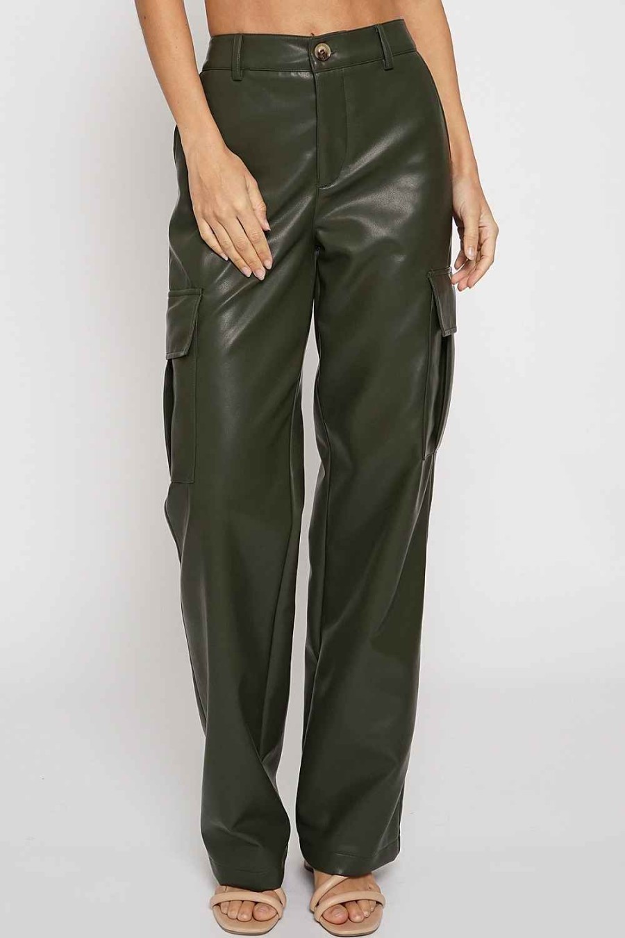 Women Sans Souci Pants | Pu Cargo Pants