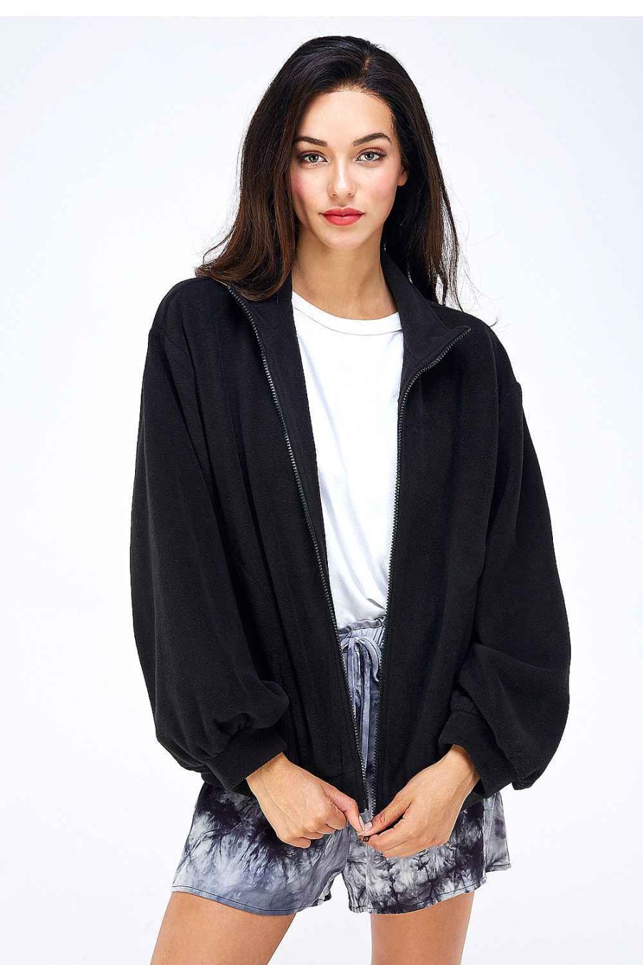 Women Sans Souci Jackets | Fleece Zip Front Jacket