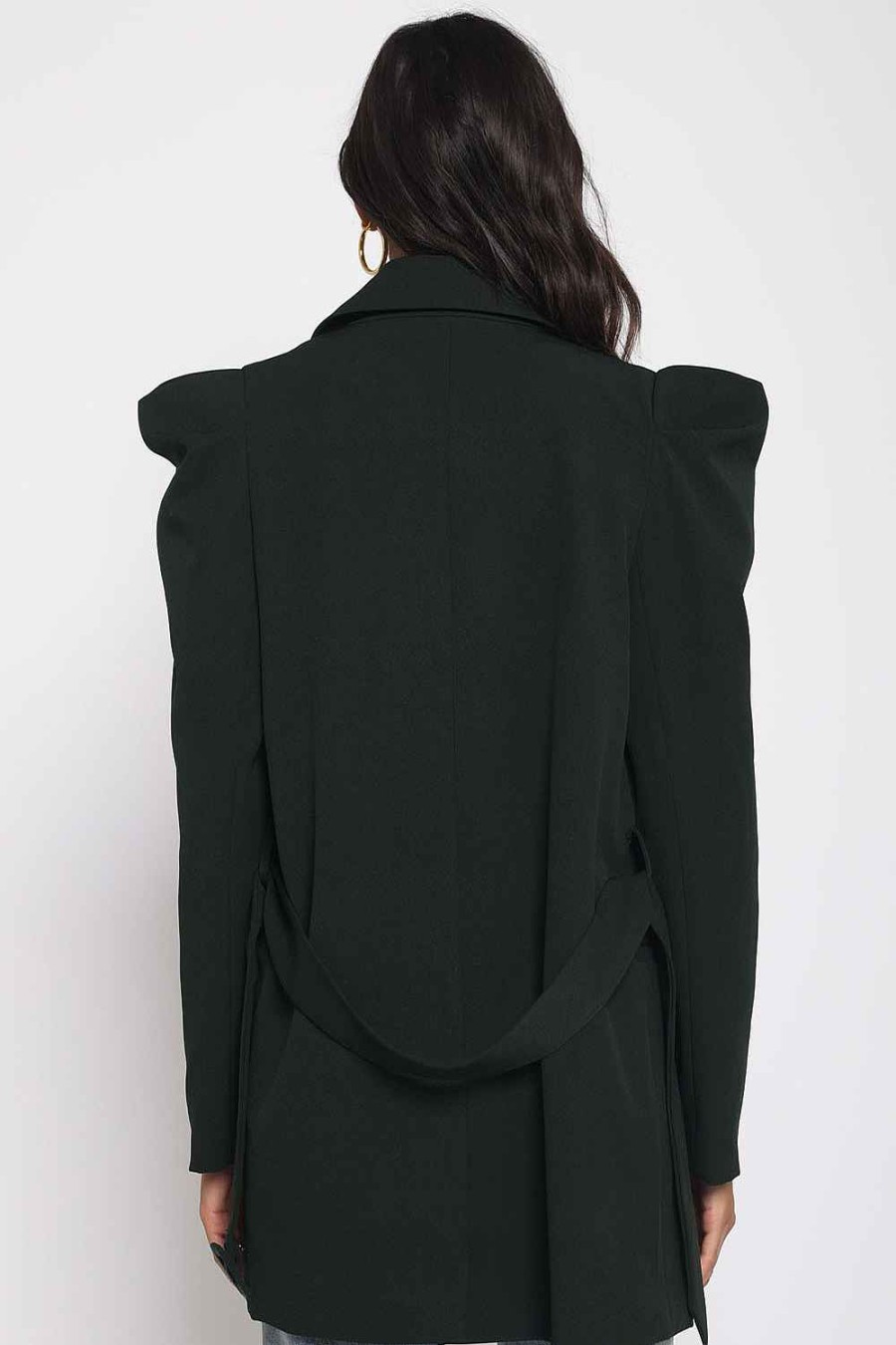 Women Sans Souci Jackets | Puff Sleeve Jacket Hunter Green