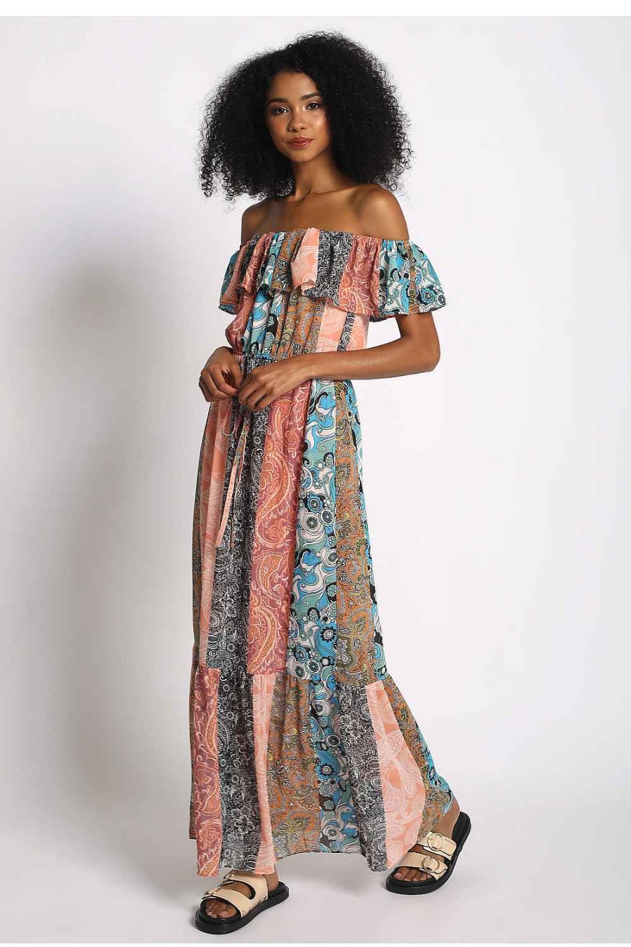 Women Sans Souci Maxi Dresses | Flounce Maxi Dress Multi