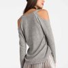 Women Sans Souci Cold Shoulder Tops | Rib Cold Shoulder Top Heather