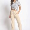 Women Sans Souci Shirts & T-Shirts | Striped Button Front Top White Blue