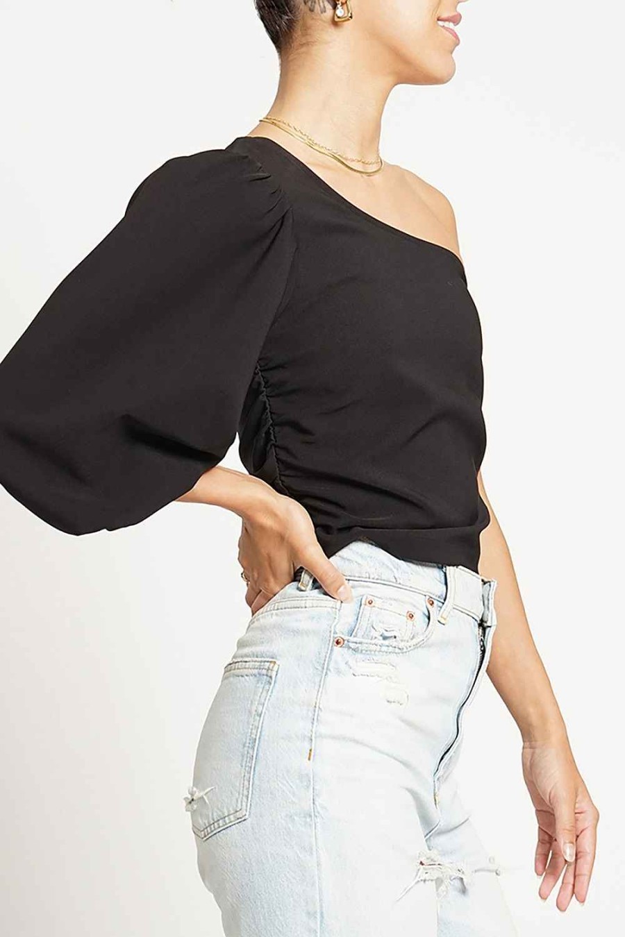 Women Sans Souci Off Shoulder Tops | One Shoulder Puff Sleeve Top