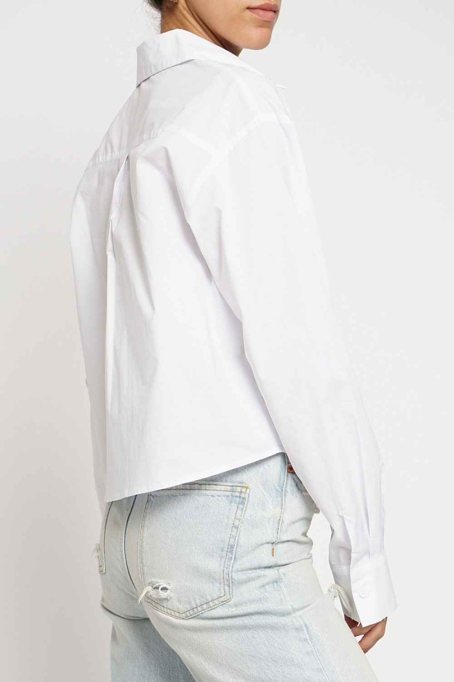 Women Sans Souci Long Sleeve Tops | Color Stitch Button Down Shirt