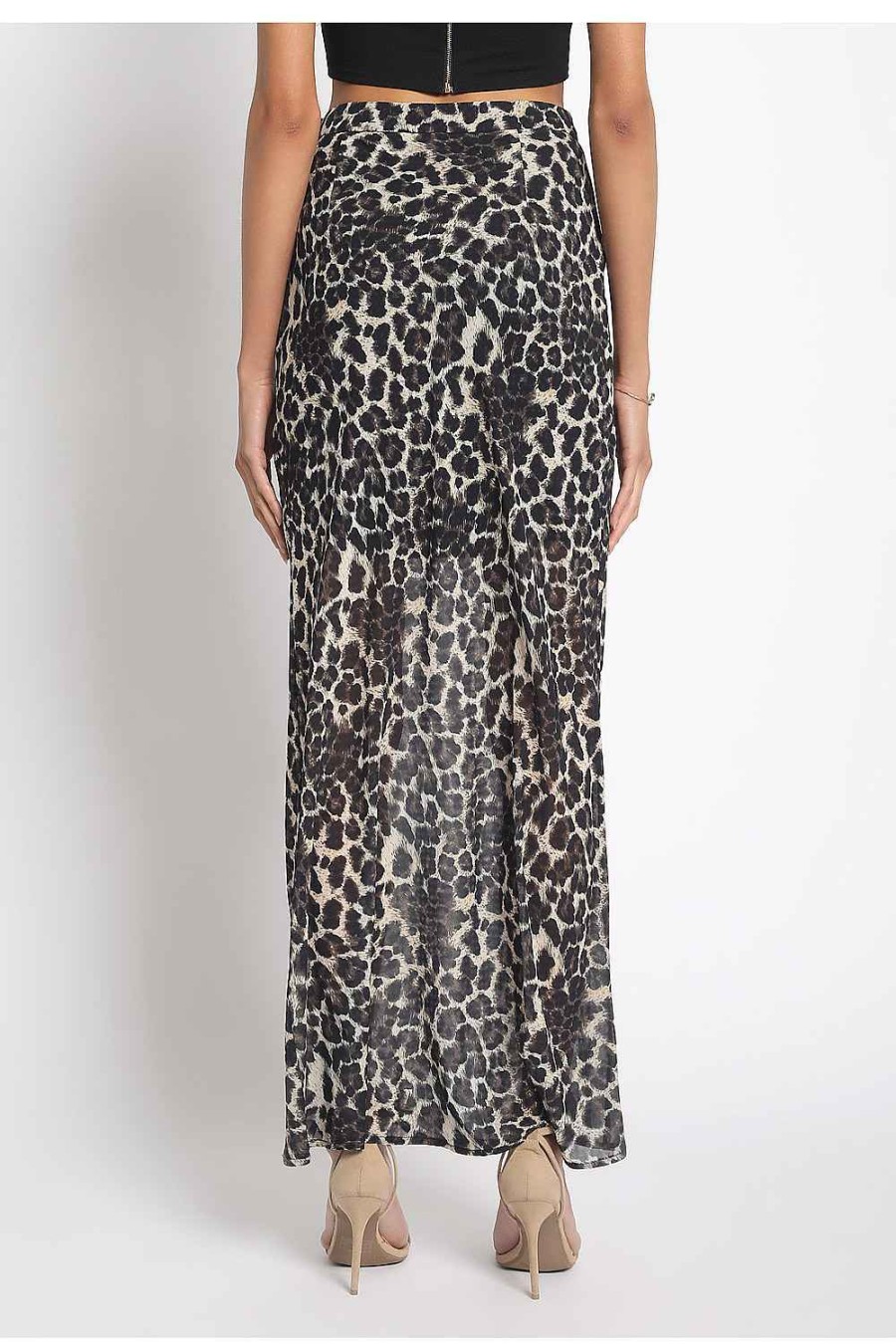 Women Sans Souci High-Waisted | Sheer Print Skirt Leopard