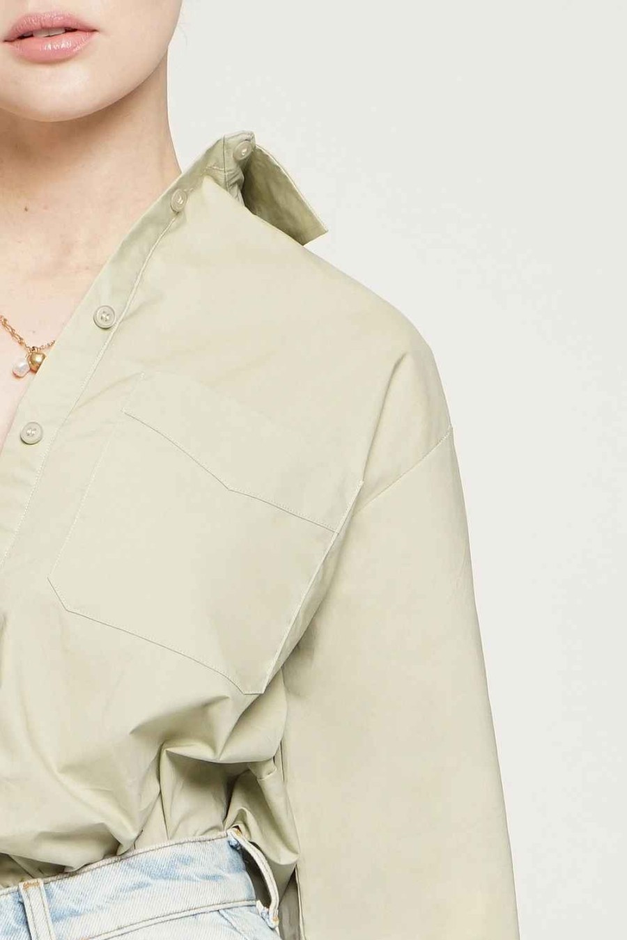 Women Sans Souci Long Sleeve Tops | Oversize Button Down Shirt