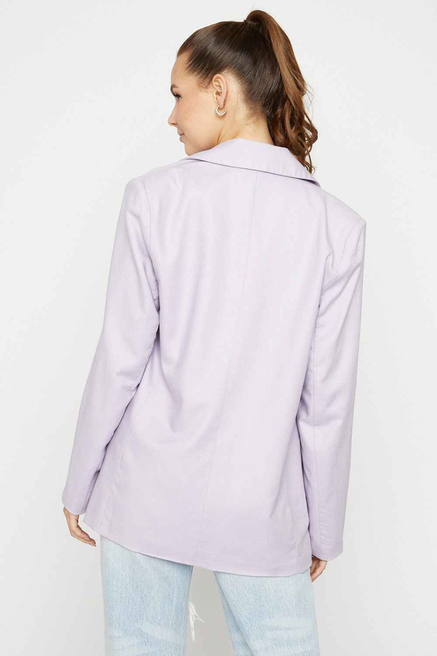 Women Sans Souci Jackets | Oversized Single Blazer Lavender