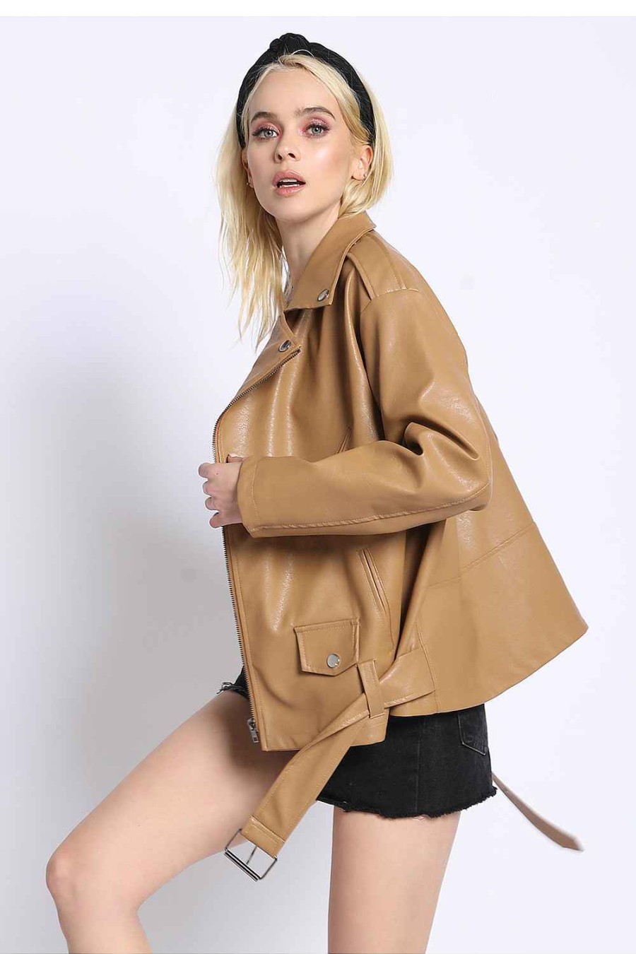 Women Sans Souci Jackets | Oversized Moto Jacket