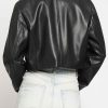 Women Sans Souci Jackets | Pu Zip Front Crop Jacket