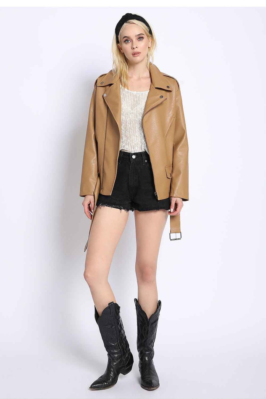 Women Sans Souci Jackets | Oversized Moto Jacket