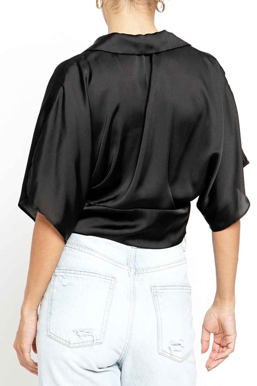 Women Sans Souci 1/2 Sleeve Tops | Kimono Sleeve Top Black