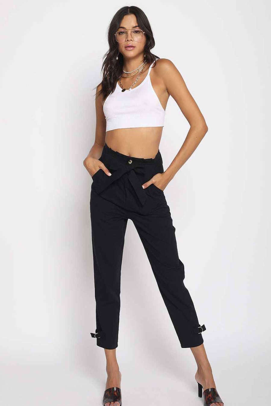 Women Sans Souci Pants | High Waist Adjustable Pants Black