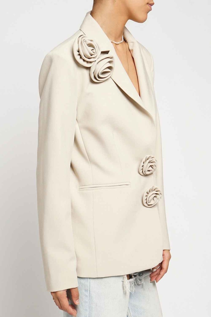 Women Sans Souci Jackets | Rosette Accent Blazer