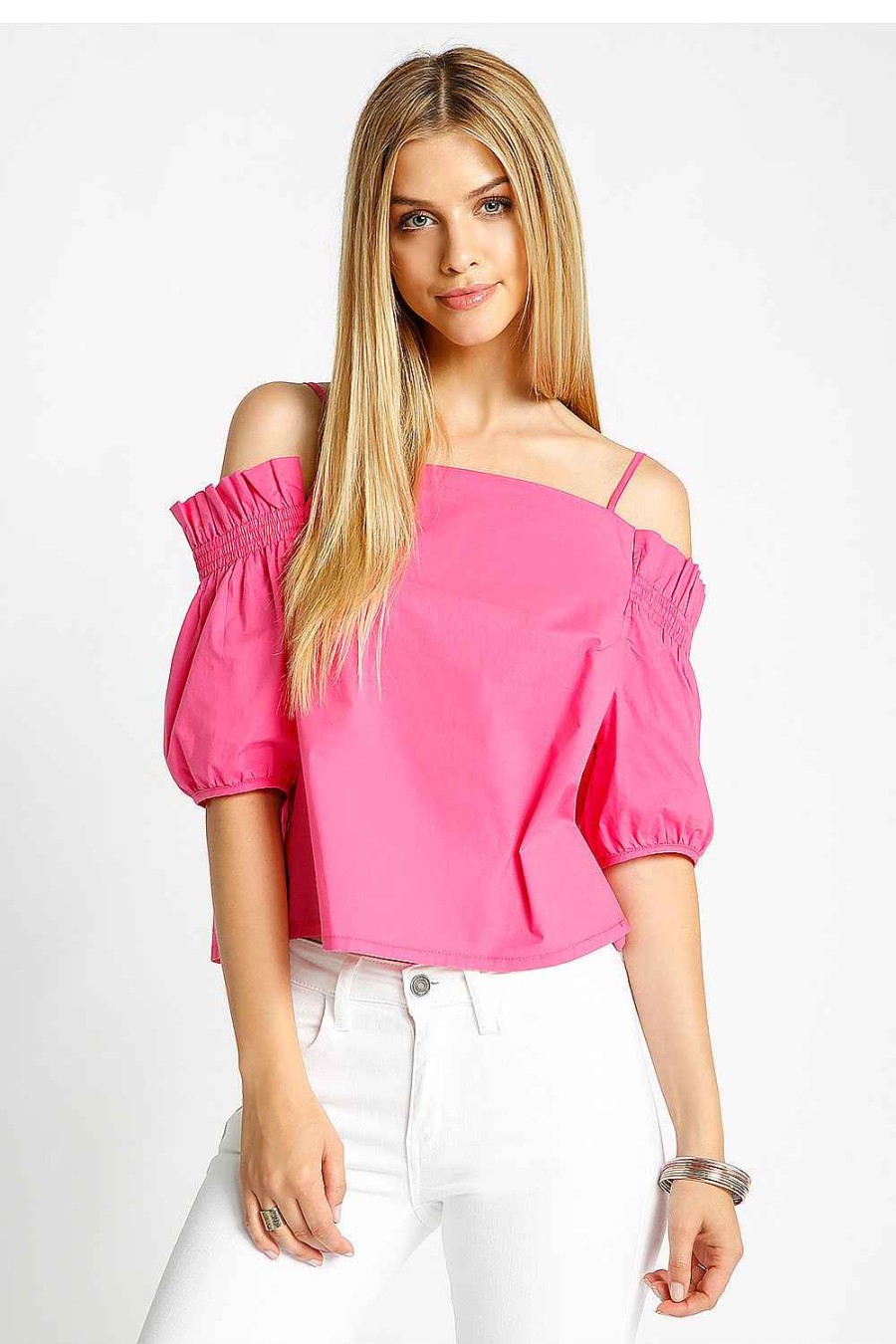 Women Sans Souci Cold Shoulder Tops | Poplin Off Shoulder Top