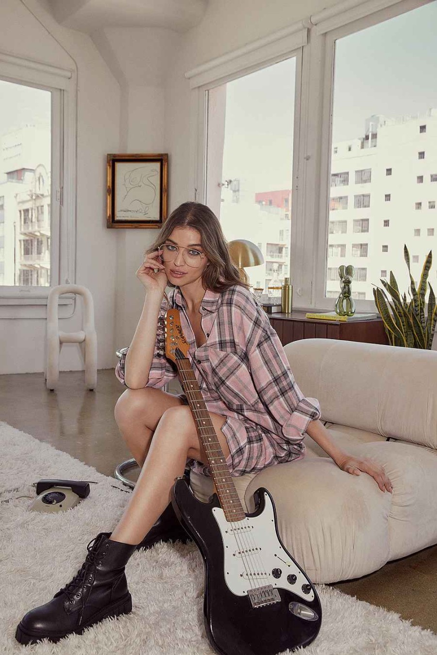 Women Sans Souci Midi Dresses | Plaid Shirt Dress