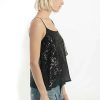 Women Sans Souci Tank Tops | Assymetrical Sequence Contrast Cami Top