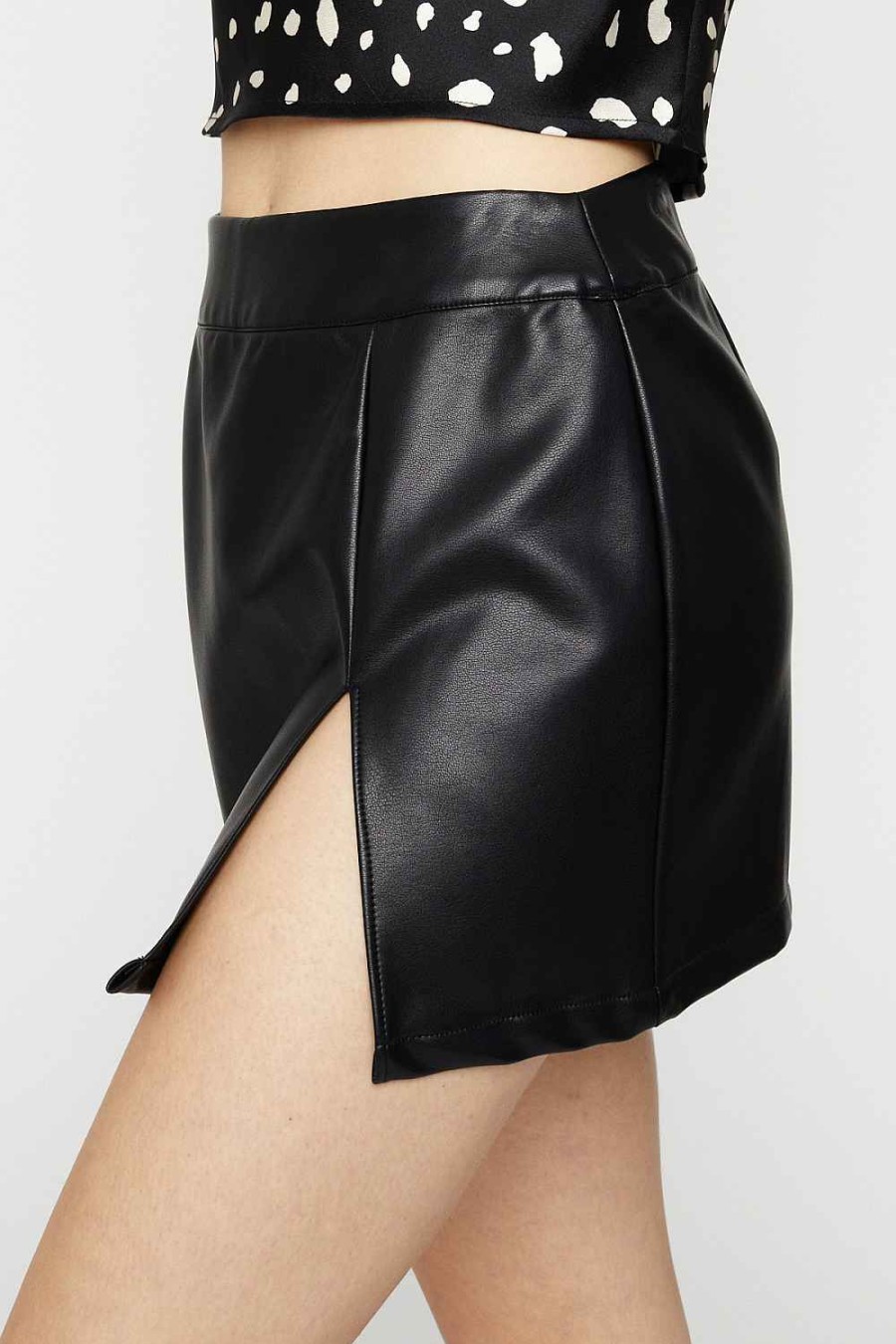 Women Sans Souci Skirts | Pu Micro Mini Skirt Black