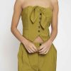 Women Sans Souci Vests | Tie Front Strapless Vest