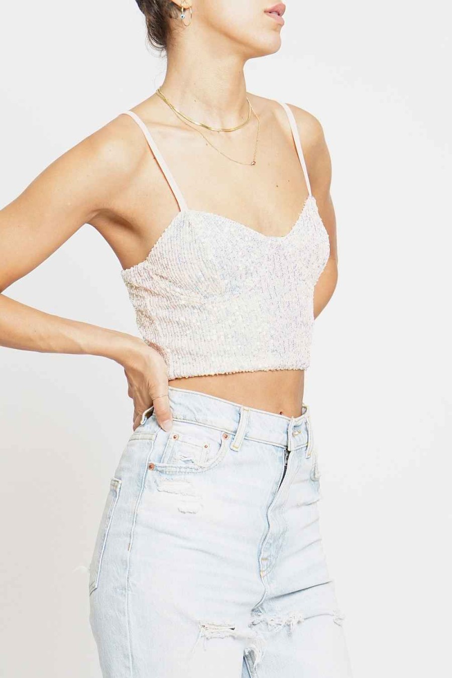 Women Sans Souci Crop Tops | Sparkly Sequins Bralette