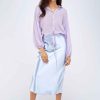 Women Sans Souci Skirts | Satin Midi Skirt Lavender