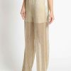 Women Sans Souci Pants | Metallic Mesh Pants Lt Gold