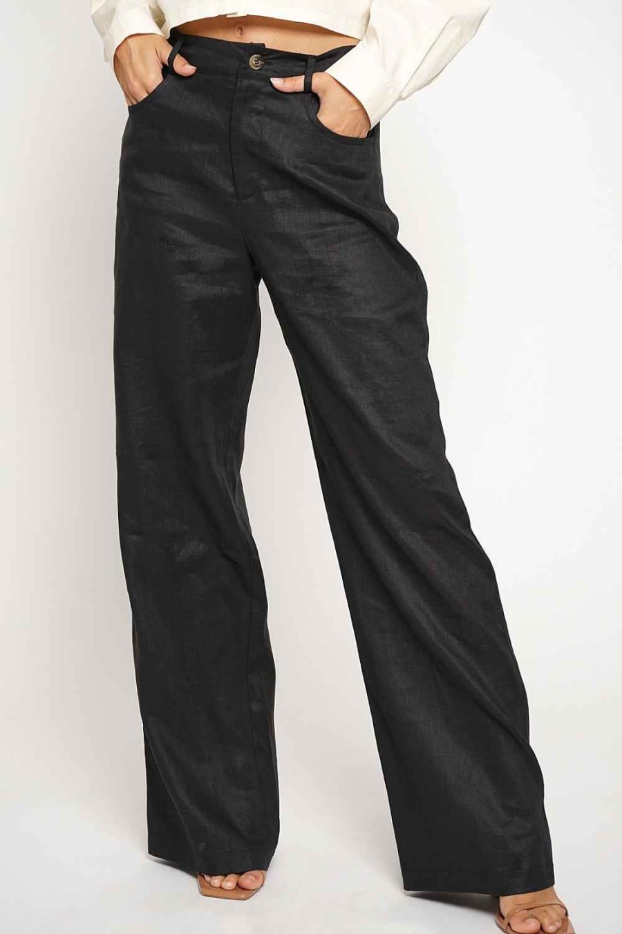 Women Sans Souci Pants | Linen Wide Leg Pants