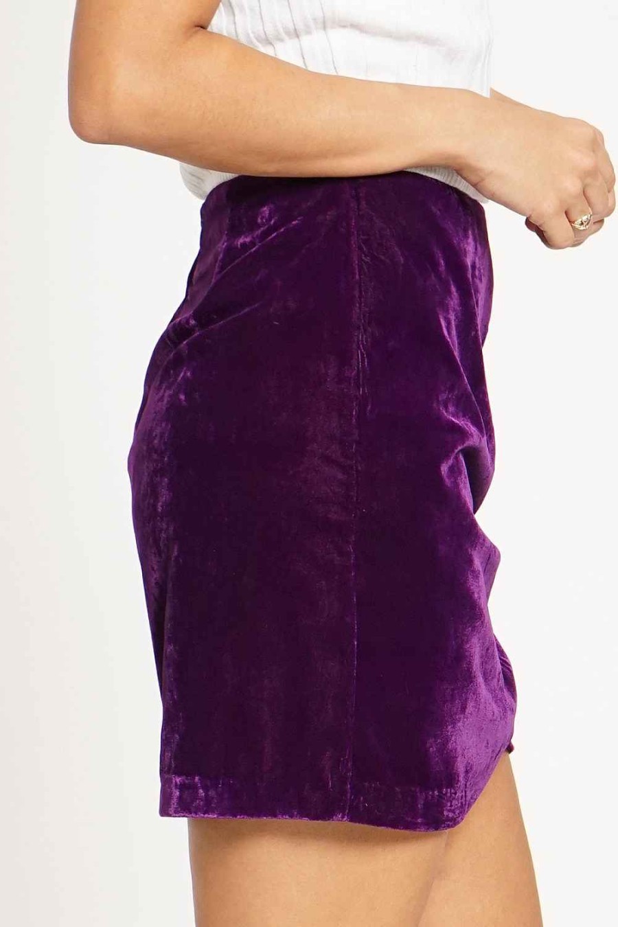 Women Sans Souci Skirts | Velvet Wrap Mini Skirt