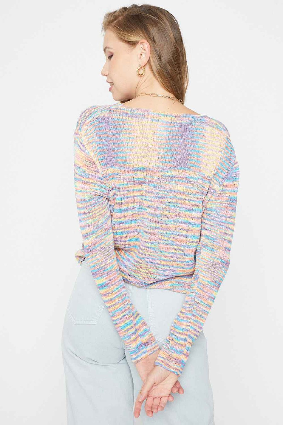 Women Sans Souci Long Sleeve Tops | Space Dye Sweater