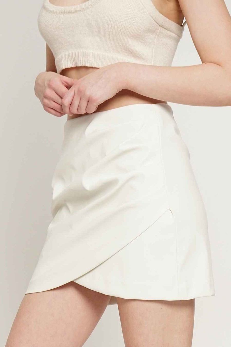 Women Sans Souci Skirts | Pu Wrap Mini Skirt