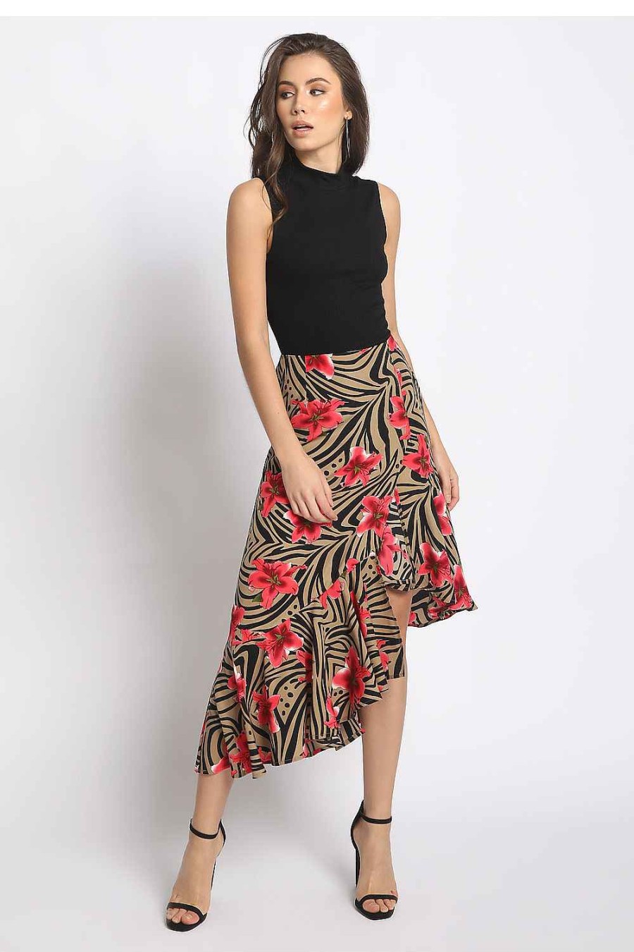 Women Sans Souci Skirts | Floral Print A-Line Skirt