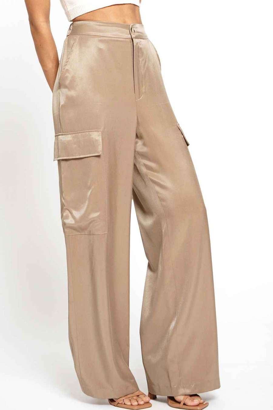 Women Sans Souci Pants | Satin Cargo Pants