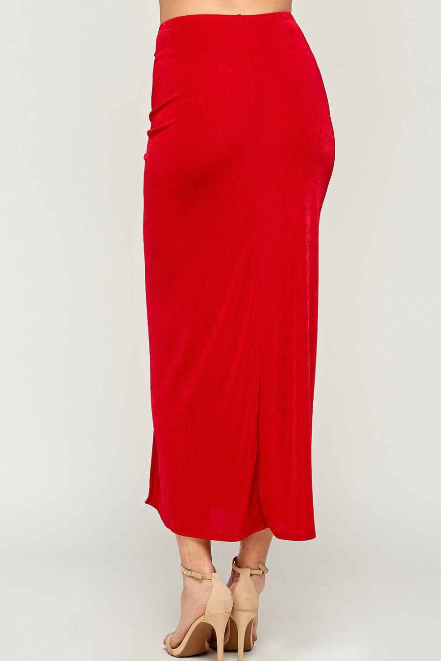 Women Sans Souci Skirts | Ruched Slinky Skirt Red