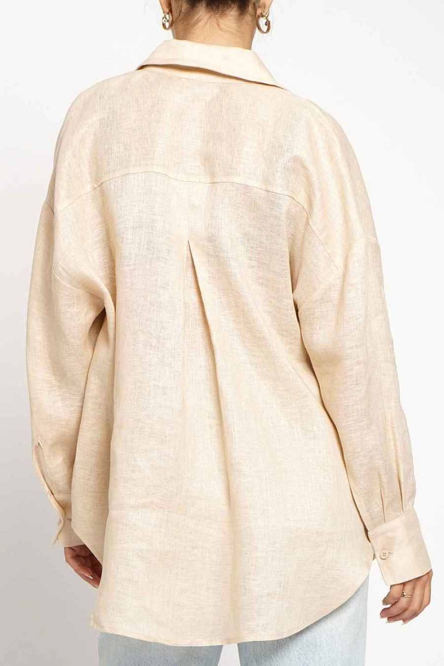 Women Sans Souci Long Sleeve Tops | Oversized Linen Shirt