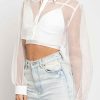 Women Sans Souci Crop Tops | Organza Cropped Shirt