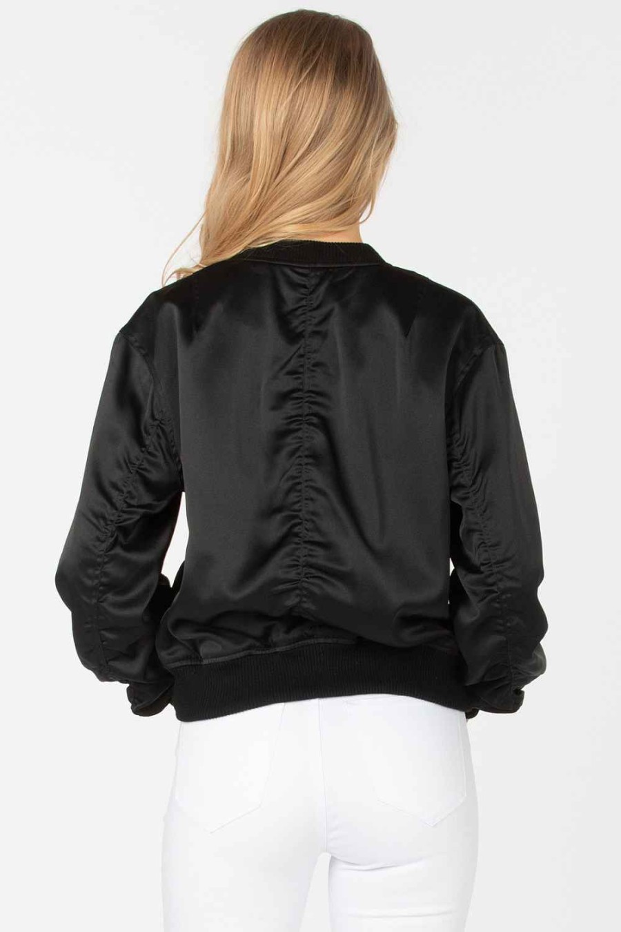 Women Sans Souci Jackets | Ruched Oversized Bomber Jacket