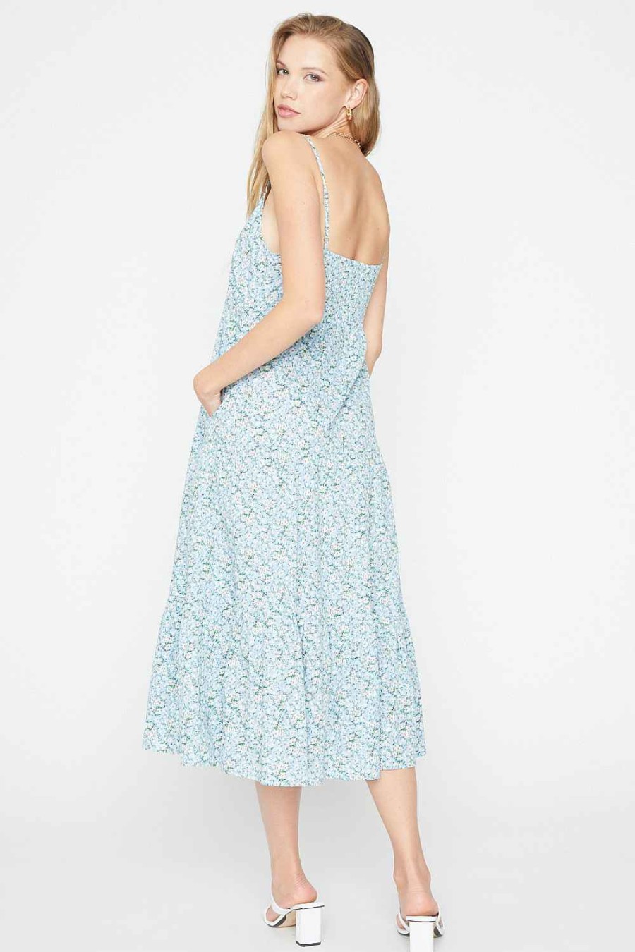 Women Sans Souci Midi Dresses | Button Tier Midi Dress