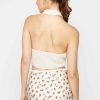 Women Sans Souci Sleeveless Tops | Shirred Linen Halter Top