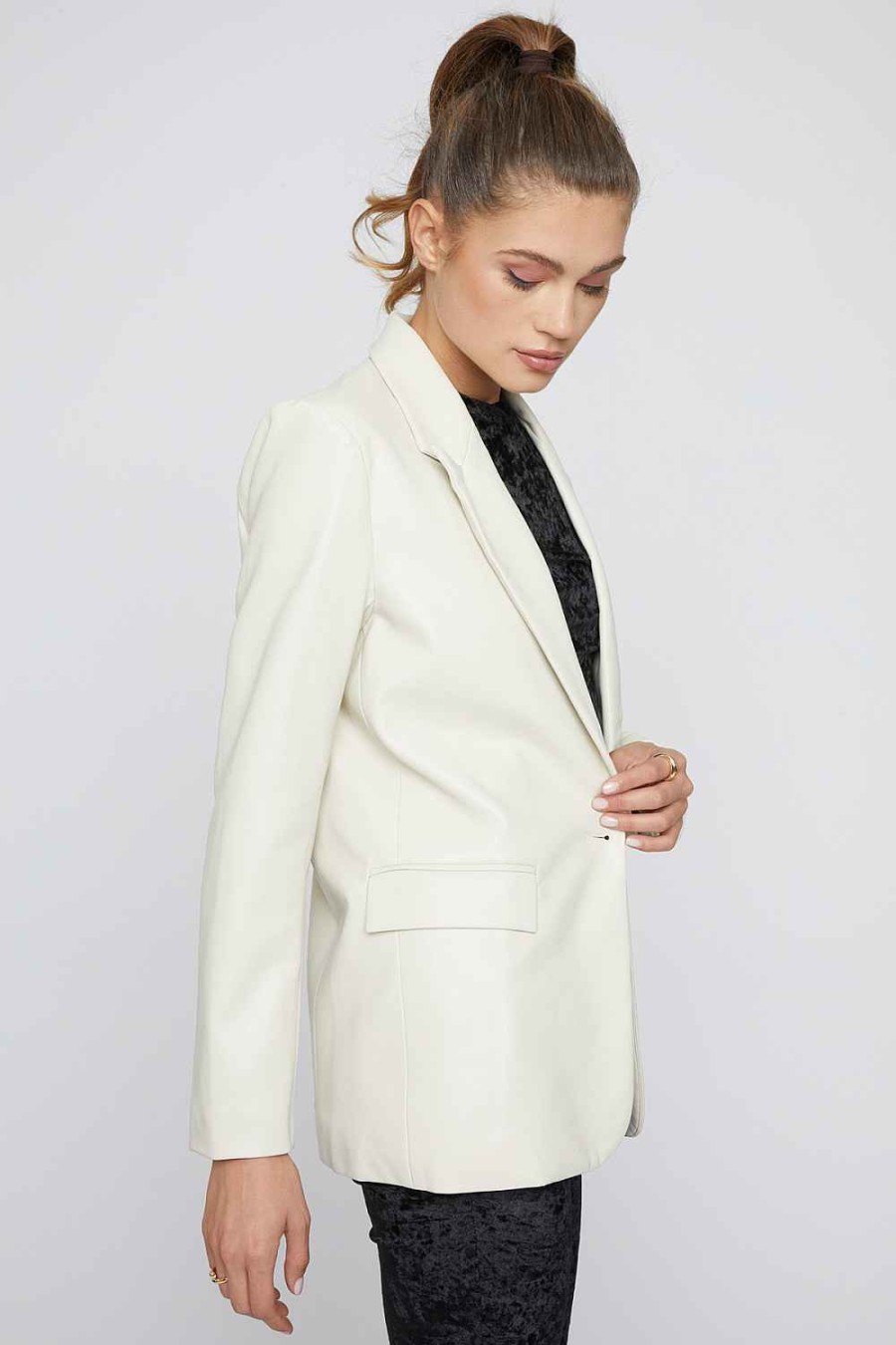 Women Sans Souci Jackets | Oversized Pu Blazer